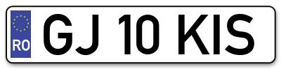 Placuta inmatriculare numar auto  GJ-10-KIS, GJ 10 KIS, GJ10KIS