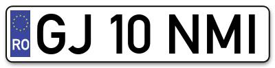Placuta inmatriculare numar auto  GJ-10-NMI, GJ 10 NMI, GJ10NMI