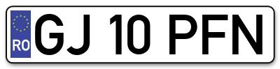 Placuta inmatriculare numar auto  GJ-10-PFN, GJ 10 PFN, GJ10PFN