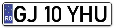 Placuta inmatriculare numar auto  GJ-10-YHU, GJ 10 YHU, GJ10YHU