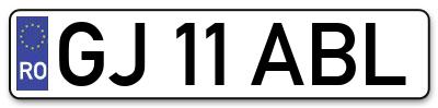 Placuta inmatriculare numar auto  GJ-11-ABL, GJ 11 ABL, GJ11ABL