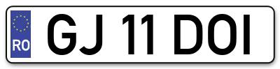 Placuta inmatriculare numar auto  GJ-11-DOI, GJ 11 DOI, GJ11DOI