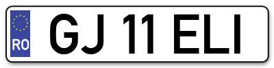 Placuta inmatriculare numar auto  GJ-11-ELI, GJ 11 ELI, GJ11ELI