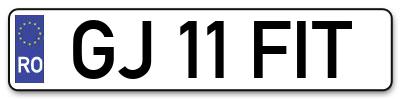 Placuta inmatriculare numar auto  GJ-11-FIT, GJ 11 FIT, GJ11FIT