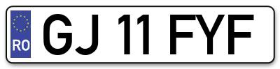 Placuta inmatriculare numar auto  GJ-11-FYF, GJ 11 FYF, GJ11FYF