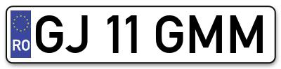 Placuta inmatriculare numar auto  GJ-11-GMM, GJ 11 GMM, GJ11GMM