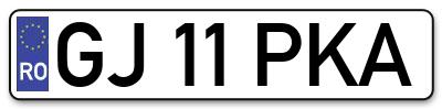 Placuta inmatriculare numar auto  GJ-11-PKA, GJ 11 PKA, GJ11PKA