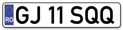 Placuta inmatriculare numar auto  GJ-11-SQQ, GJ 11 SQQ, GJ11SQQ