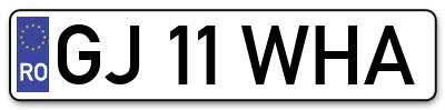 Placuta inmatriculare numar auto  GJ-11-WHA, GJ 11 WHA, GJ11WHA