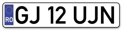Placuta inmatriculare numar auto  GJ-12-UJN, GJ 12 UJN, GJ12UJN