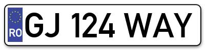 Placuta inmatriculare numar auto  GJ-124-WAY, GJ 124 WAY, GJ124WAY