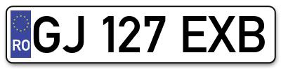 Placuta inmatriculare numar auto  GJ-127-EXB, GJ 127 EXB, GJ127EXB