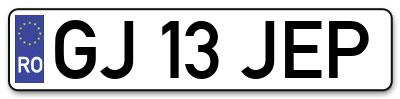 Placuta inmatriculare numar auto  GJ-13-JEP, GJ 13 JEP, GJ13JEP