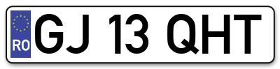 Placuta inmatriculare numar auto  GJ-13-QHT, GJ 13 QHT, GJ13QHT