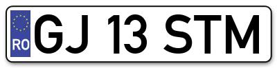 Placuta inmatriculare numar auto  GJ-13-STM, GJ 13 STM, GJ13STM