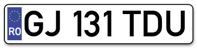 Placuta inmatriculare numar auto  GJ-131-TDU, GJ 131 TDU, GJ131TDU