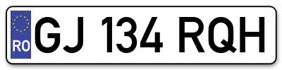 Placuta inmatriculare numar auto  GJ-134-RQH, GJ 134 RQH, GJ134RQH