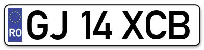 Placuta inmatriculare numar auto  GJ-14-XCB, GJ 14 XCB, GJ14XCB