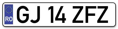 Placuta inmatriculare numar auto  GJ-14-ZFZ, GJ 14 ZFZ, GJ14ZFZ