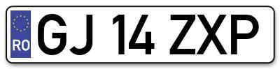 Placuta inmatriculare numar auto  GJ-14-ZXP, GJ 14 ZXP, GJ14ZXP