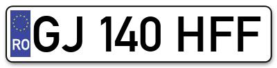 Placuta inmatriculare numar auto  GJ-140-HFF, GJ 140 HFF, GJ140HFF