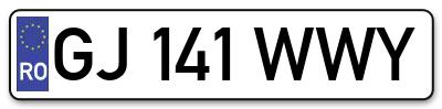 Placuta inmatriculare numar auto  GJ-141-WWY, GJ 141 WWY, GJ141WWY