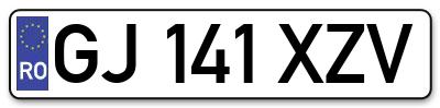 Placuta inmatriculare numar auto  GJ-141-XZV, GJ 141 XZV, GJ141XZV