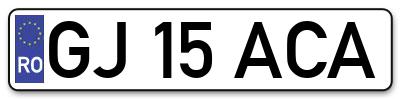Placuta inmatriculare numar auto  GJ-15-ACA, GJ 15 ACA, GJ15ACA