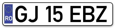 Placuta inmatriculare numar auto  GJ-15-EBZ, GJ 15 EBZ, GJ15EBZ