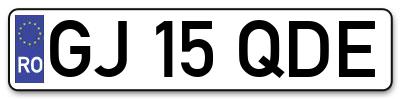 Placuta inmatriculare numar auto  GJ-15-QDE, GJ 15 QDE, GJ15QDE