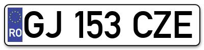 Placuta inmatriculare numar auto  GJ-153-CZE, GJ 153 CZE, GJ153CZE