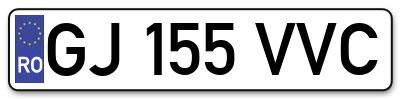 Placuta inmatriculare numar auto  GJ-155-VVC, GJ 155 VVC, GJ155VVC