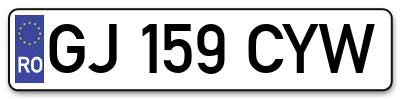 Placuta inmatriculare numar auto  GJ-159-CYW, GJ 159 CYW, GJ159CYW