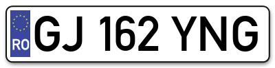 Placuta inmatriculare numar auto  GJ-162-YNG, GJ 162 YNG, GJ162YNG