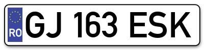 Placuta inmatriculare numar auto  GJ-163-ESK, GJ 163 ESK, GJ163ESK