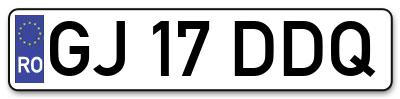 Placuta inmatriculare numar auto  GJ-17-DDQ, GJ 17 DDQ, GJ17DDQ