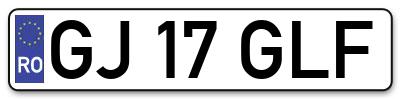 Placuta inmatriculare numar auto  GJ-17-GLF, GJ 17 GLF, GJ17GLF