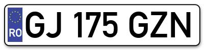 Placuta inmatriculare numar auto  GJ-175-GZN, GJ 175 GZN, GJ175GZN