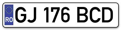 Placuta inmatriculare numar auto  GJ-176-BCD, GJ 176 BCD, GJ176BCD