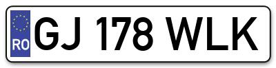 Placuta inmatriculare numar auto  GJ-178-WLK, GJ 178 WLK, GJ178WLK