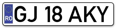 Placuta inmatriculare numar auto  GJ-18-AKY, GJ 18 AKY, GJ18AKY
