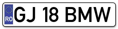 Placuta inmatriculare numar auto  GJ-18-BMW, GJ 18 BMW, GJ18BMW