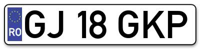 Placuta inmatriculare numar auto  GJ-18-GKP, GJ 18 GKP, GJ18GKP