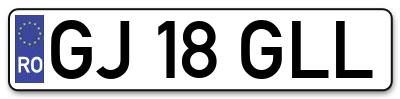 Placuta inmatriculare numar auto  GJ-18-GLL, GJ 18 GLL, GJ18GLL