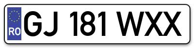 Placuta inmatriculare numar auto  GJ-181-WXX, GJ 181 WXX, GJ181WXX