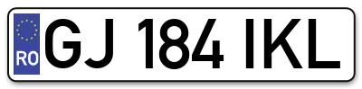 Placuta inmatriculare numar auto  GJ-184-IKL, GJ 184 IKL, GJ184IKL