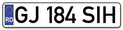 Placuta inmatriculare numar auto  GJ-184-SIH, GJ 184 SIH, GJ184SIH