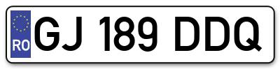 Placuta inmatriculare numar auto  GJ-189-DDQ, GJ 189 DDQ, GJ189DDQ