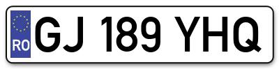 Placuta inmatriculare numar auto  GJ-189-YHQ, GJ 189 YHQ, GJ189YHQ
