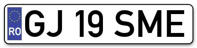 Placuta inmatriculare numar auto  GJ-19-SME, GJ 19 SME, GJ19SME